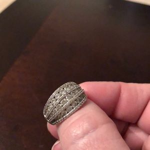 Sterling silver with multi layer cz band size 7